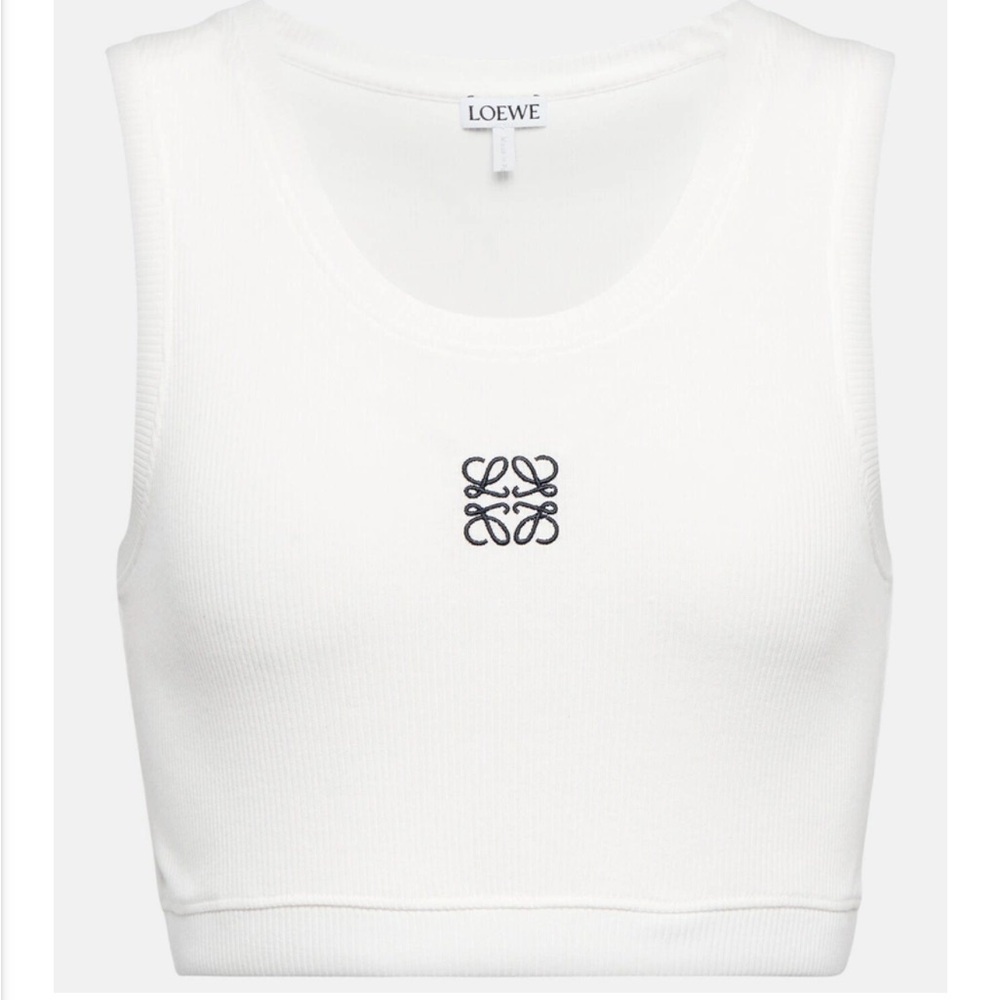 Loewe White logo Crop Tank